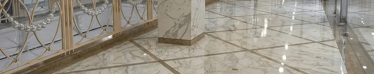 Beautiful marble floor professionally installed in Wichita, KS